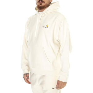 Hooded American Script Sweat Natural - Felpa con Cappuccio Uomo Bianca I028279-05XX  CARHARTT WIP 