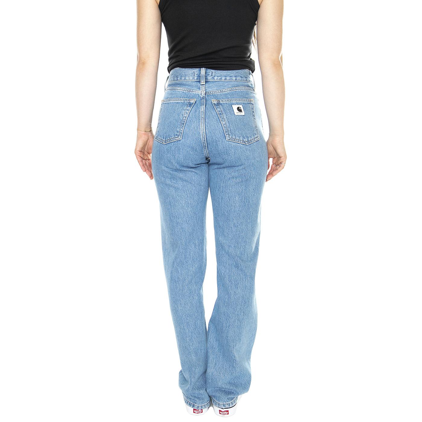 W' Noxon Pant Blue /stone bleached - Pantaloni Denim Jeans Donna Blu I031920.0112  CARHARTT WIP 