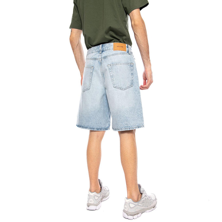 Five Baggy 9893 Pin DNM Shorts VD2 Blue - Bermuda Denim Jeans Uomo Blu 22029893 LIGHT BLUE DENIM ONLY & SONS 