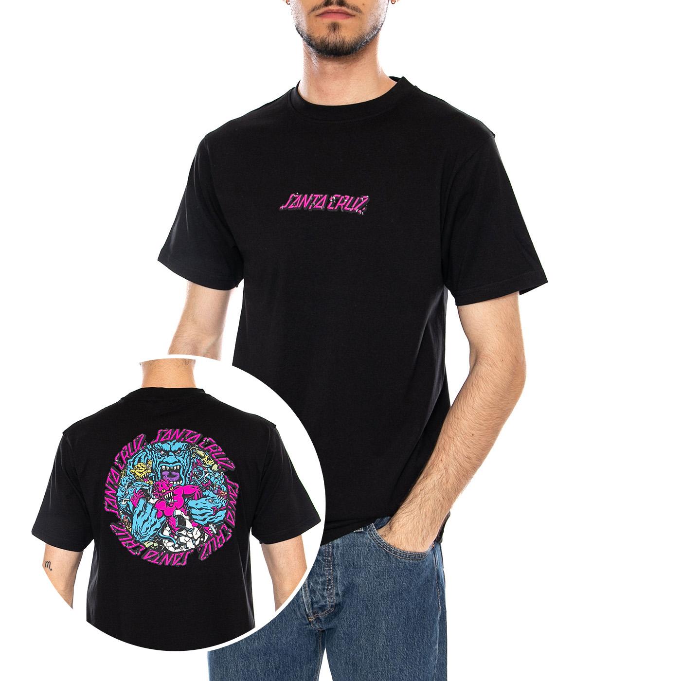 ROSKOPP MONSTER STRIP T-SHIRT - Maglietta Girocollo Uomo Nera SCA-TEE-13293 BLK SANTA CRUZ 