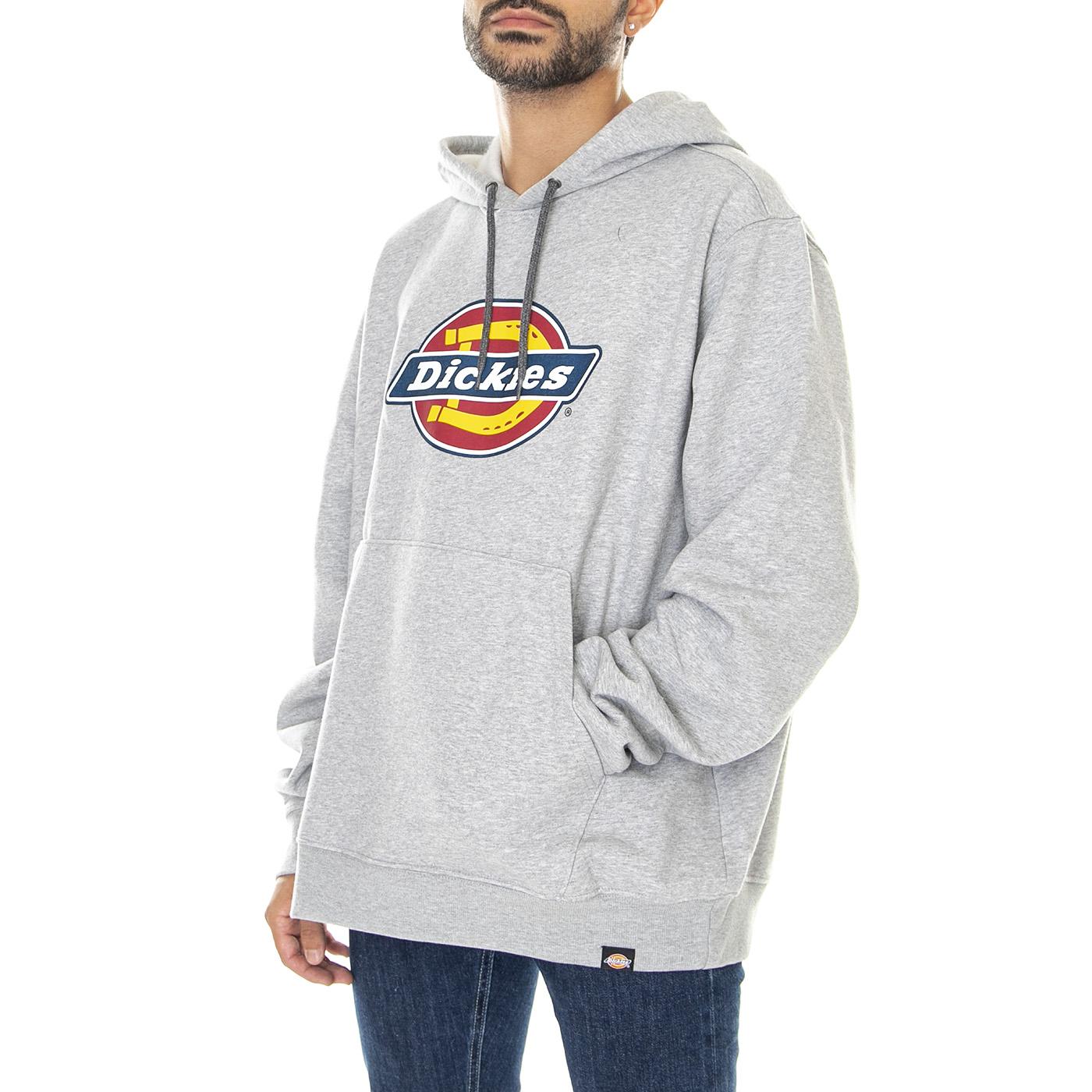 Logo Graphic Fleece Hoodie Heather Grey - Felpa con Cappuccio Uomo Grigia DK0A4XTPHG01  DICKIES 