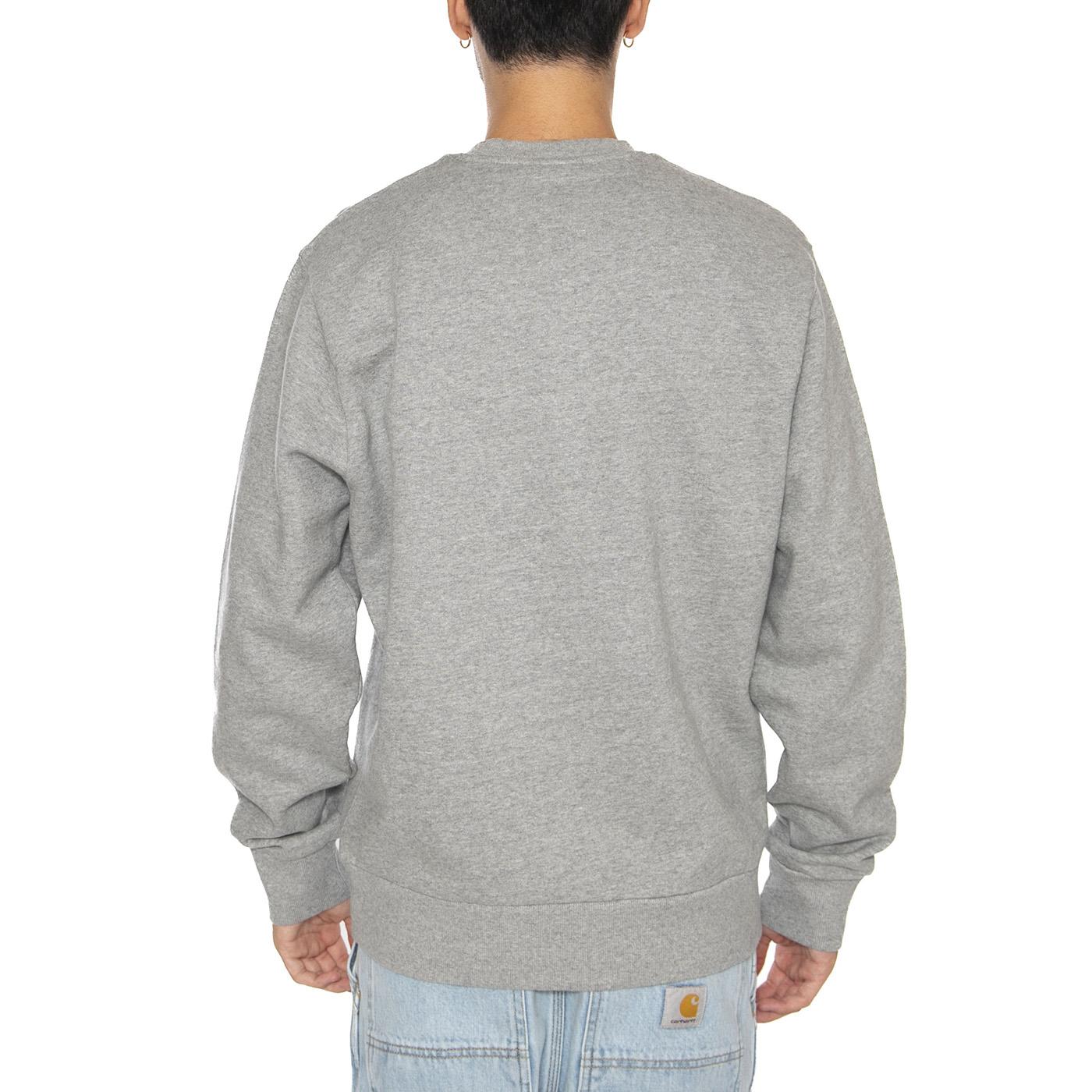 Script Embroidery Sweat Grey Heather / White - Felpa Uomo Grigia I034496.00DXX  CARHARTT WIP 