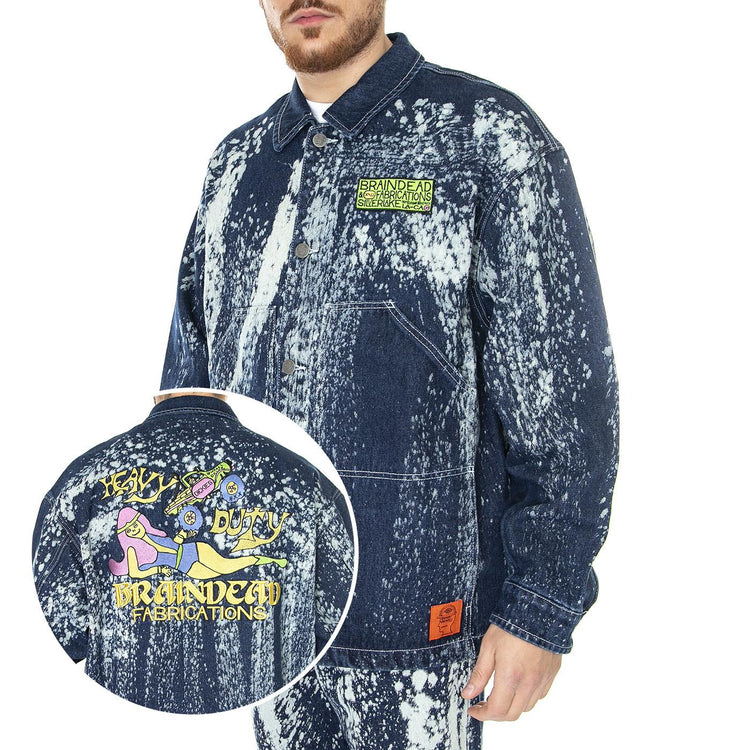 BD x DICKIES Gardening Jacket Bleached Denim - Giacca Uomo Blu Denim / Multicolore DK0A4YCQE971  DICKIES 