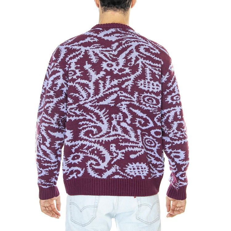 Magnolia Crew Sweater Beetroot / Multi - Maglione Girocollo Uomo Viola / Multi 151000062-BET  OBEY 