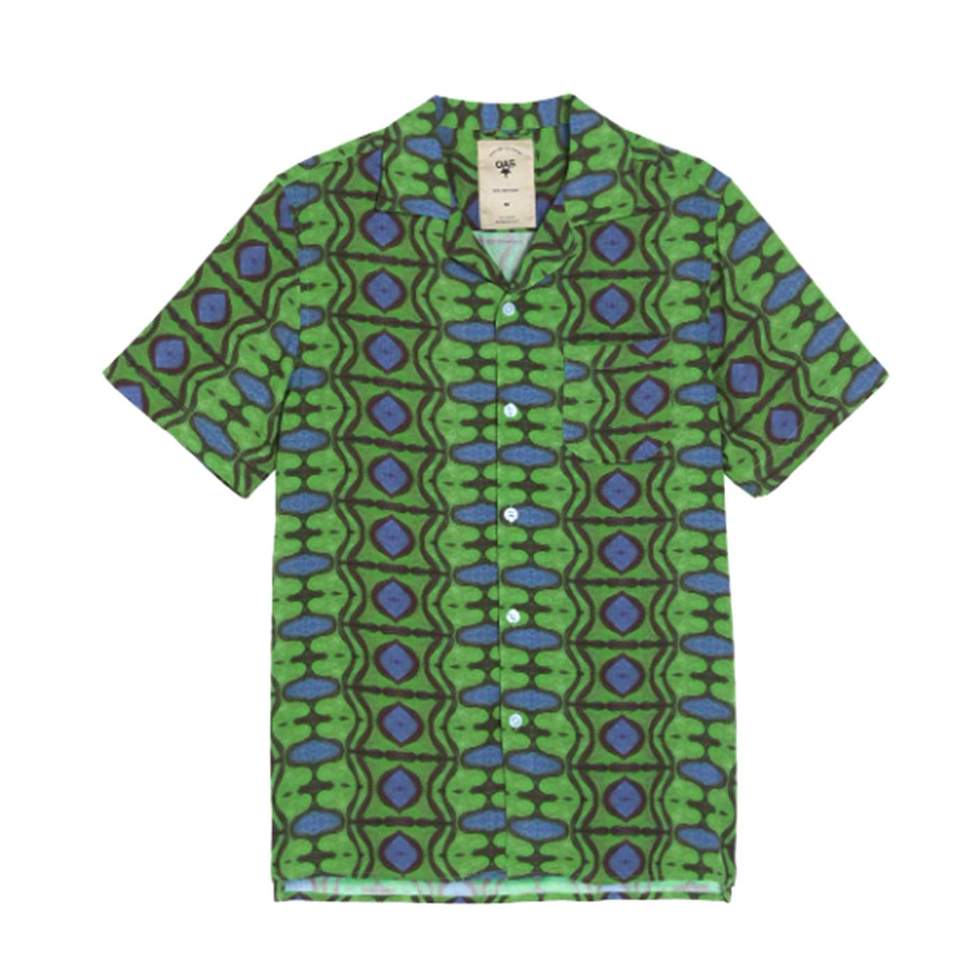 Emerald Blue Viscose Shirt Assorted - Camicia Maniche Corte Uomo Multicolore 7005-27-7005-27  OAS 