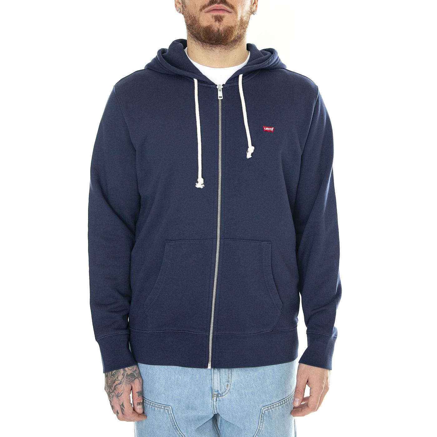 The Original HM Zip Up Naval Academy Blue - Felpa con Cappuccio e Zip Uomo Blu 34584-0011  LEVIS 