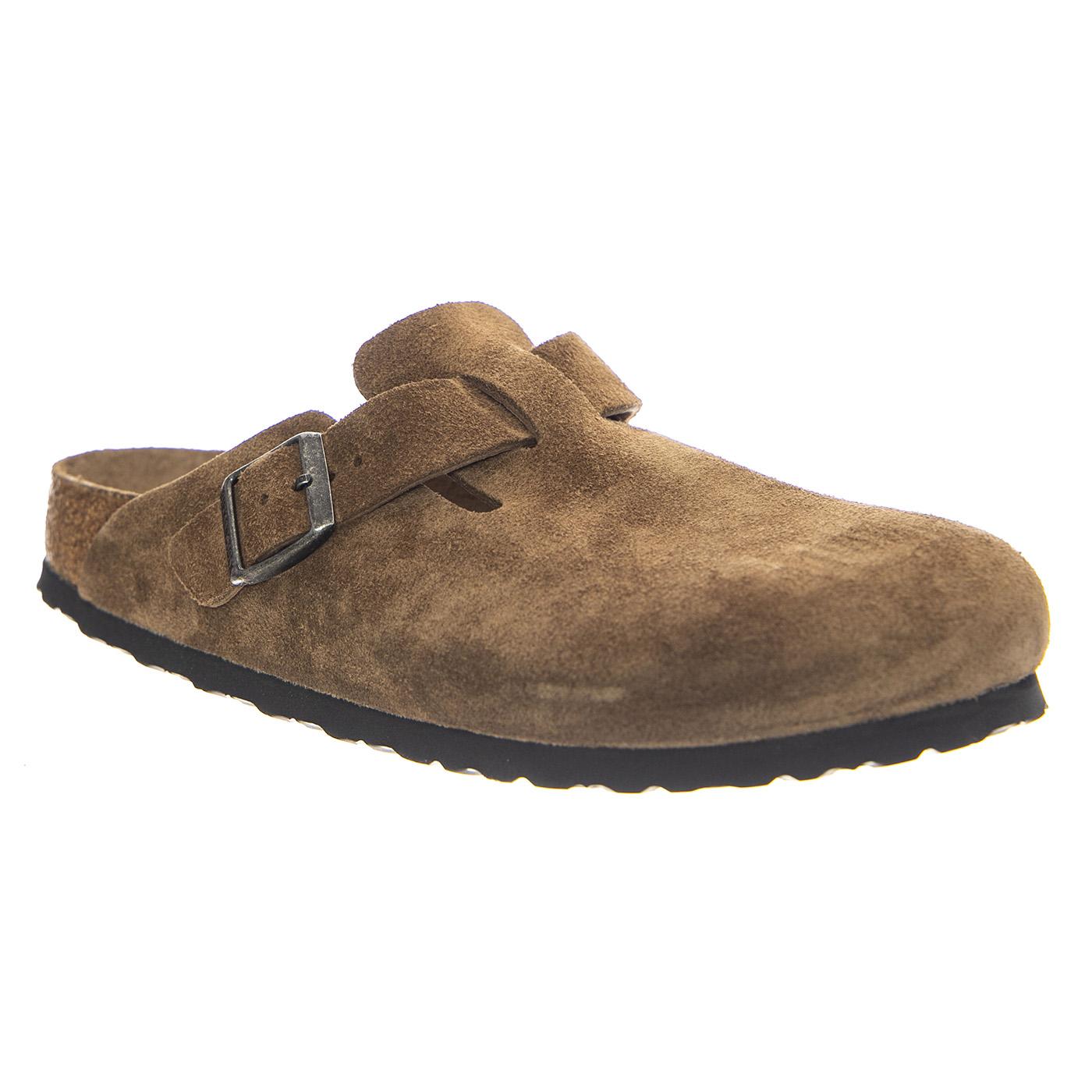 Boston SFB Dark Tea, Suede Leather - Sandali Uomo Marroni 1030861 . BIRKENSTOCK 