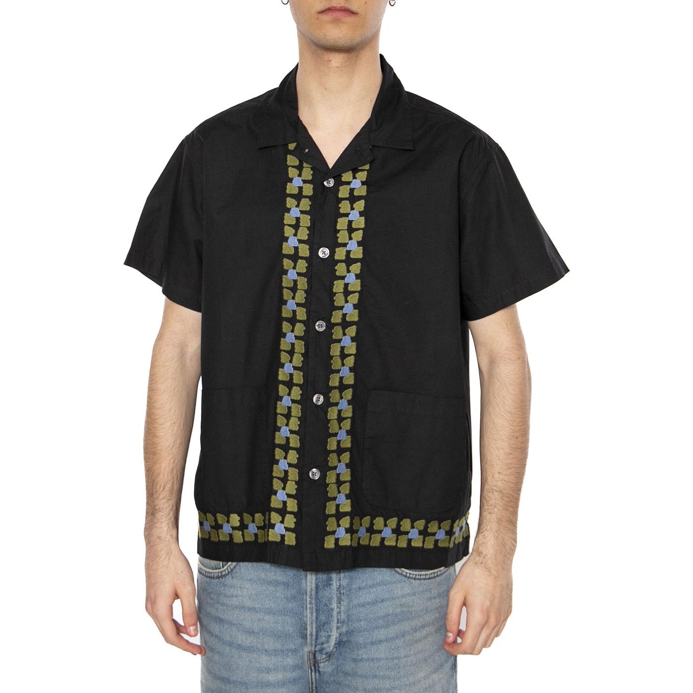 Ruben Woven SS Black Multi - Camicia Maniche Corte Uomo Nera 181210440-BKM  OBEY 