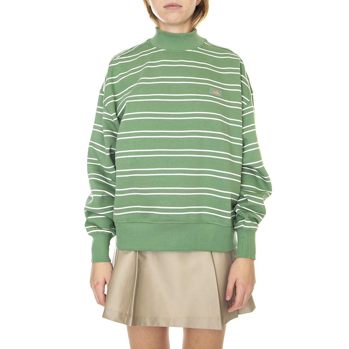 Westover Stripe Sweat Dark Ivy - Felpa Mezzo Collo Donna Verde / Multicolore DK0A4Y2LC971  DICKIES 