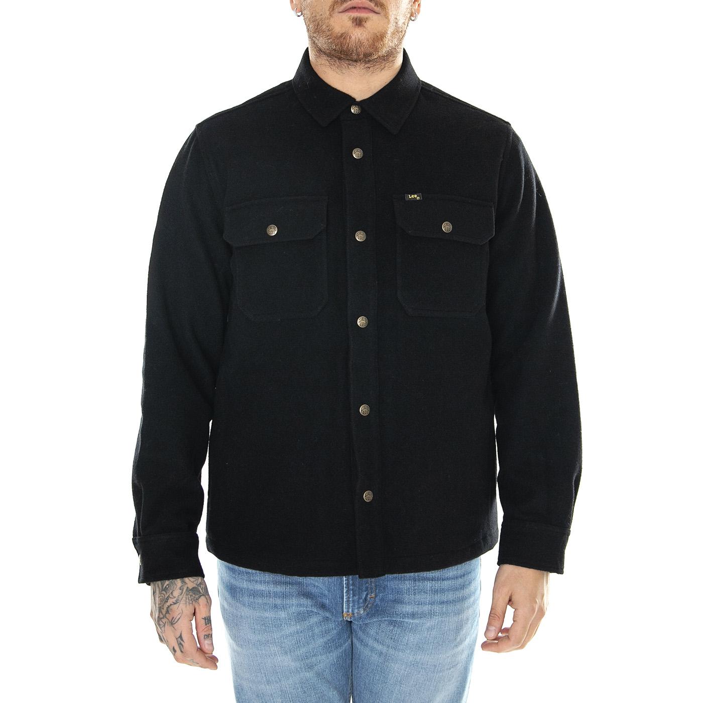 101 Overshirt Washed Black - Giacca Invernale Uomo Nera 112341803  LEE 