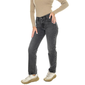 Middy Straight No Service Black - Pantaloni Denim Jeans Donna Grigi A4690-0000  LEVIS 