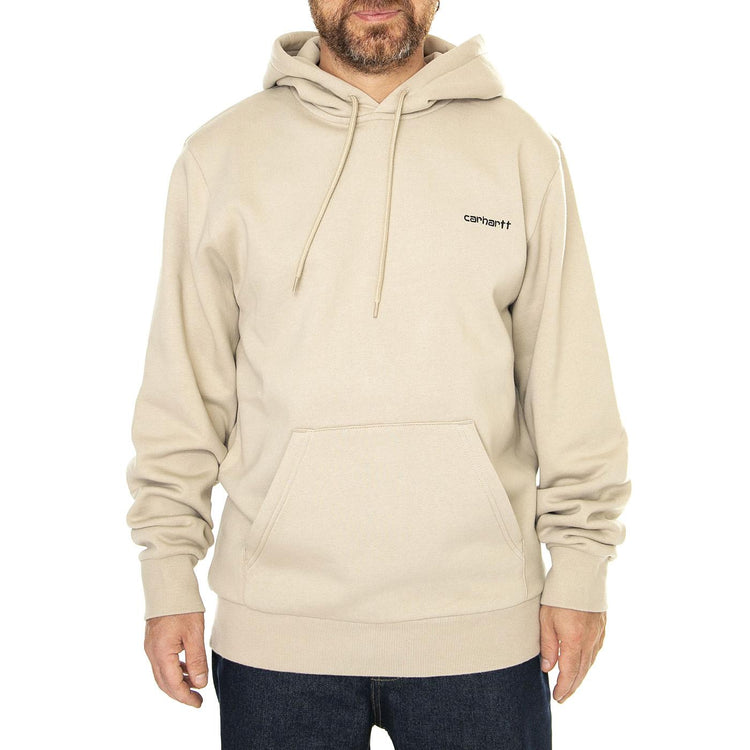 Hooded Script Embroidery Sweat Wall / Black - Felpa con Cappuccio Uomo Beige I033658.AWXX  CARHARTT WIP 