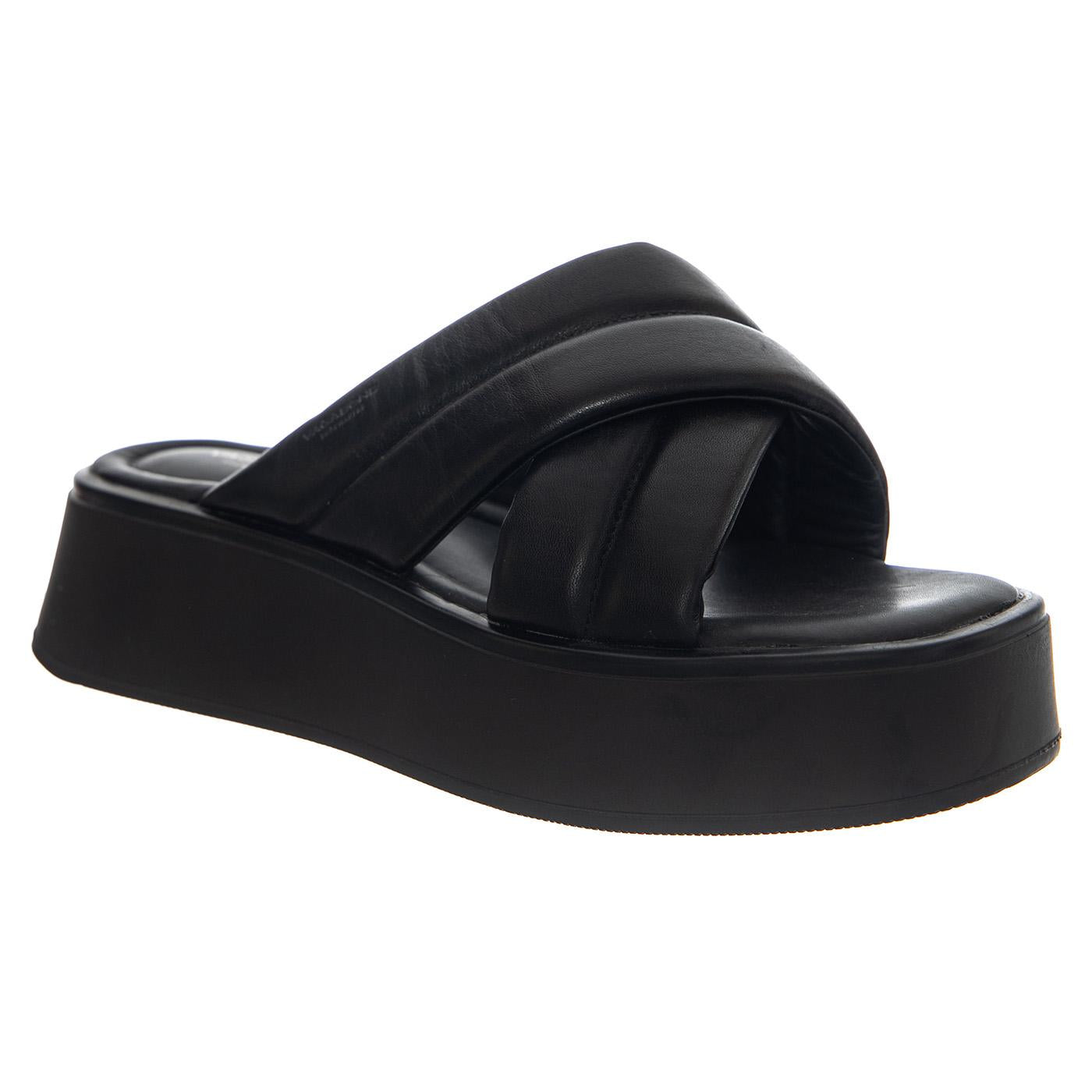 COURTNEY BLACK/BLACK COW LEATHER - Sandali Donna Neri VBS5334-201-92 . VAGABOND 