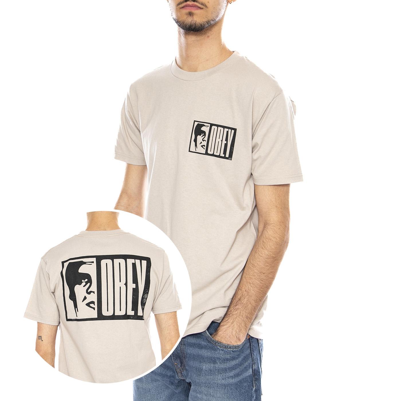 Obey Half Icon Tee -- Maglietta Girocollo Uomo Grigia 165264117 SIG OBEY 