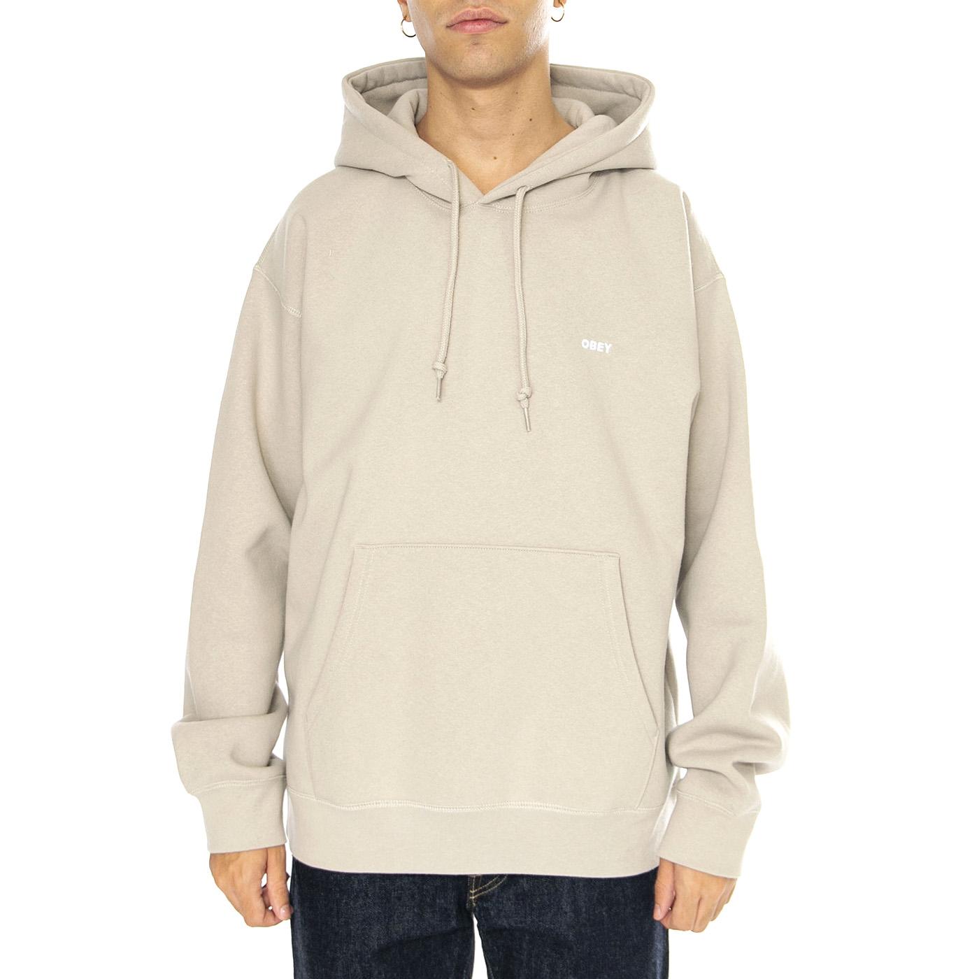 Established Works Bold Zip Hood II Fleece Silver Grey - Felpa Uomo Beige 112470216-SILVER GREY  OBEY 
