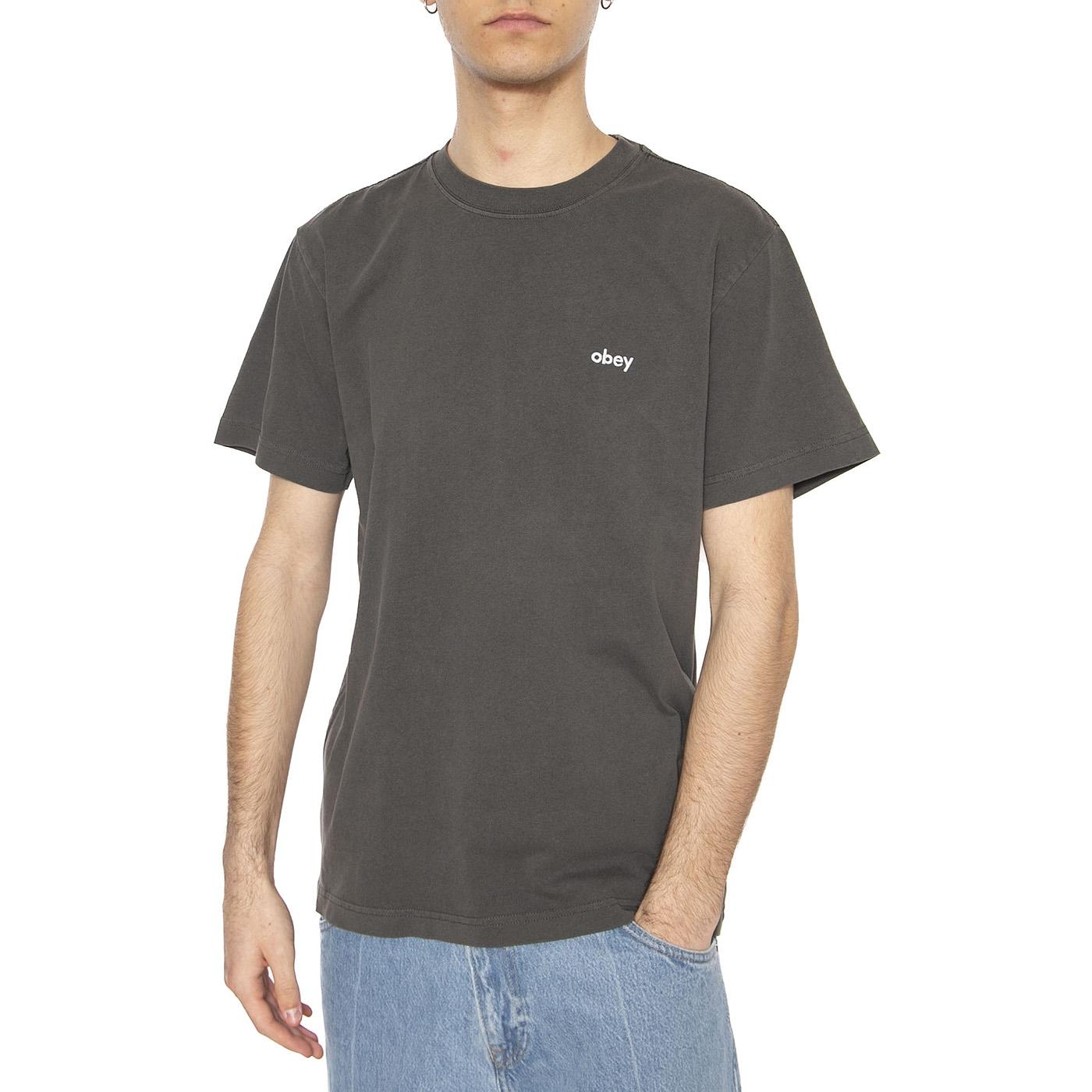 Lowercase Pigment Tee SS Digital Black - Maglietta Girocollo Uomo Nera 131080353-DIB  OBEY 