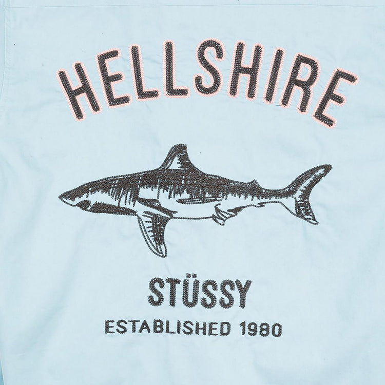 HELLSHIRE BOWLING SHIRT LIGHT BLUE 111971-LIGHT BLUE  STUSSY 