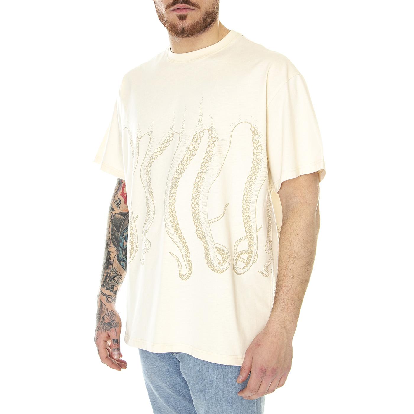 Octopus Octopus Tee Cream - Maglietta Girocollo Uomo Beige 23SOTS40-CREAM  OCTOPUS 