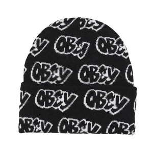 Good Times Beanie Black Multi - Berretto in Maglia Rasata Nero / Mulricolore 100030207 BKM OBEY 
