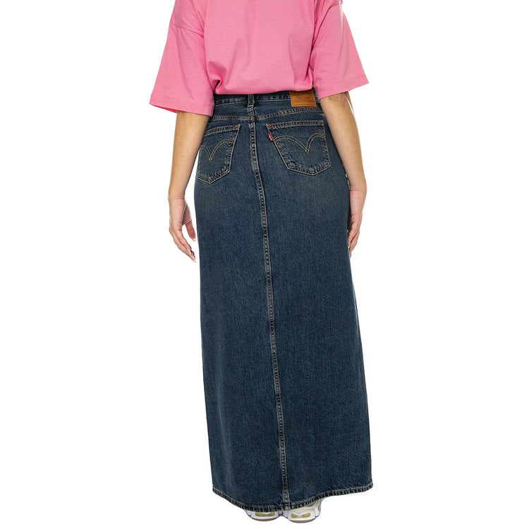 Ankle Column Skirt Wave Hello Dark Indigo Worn In - Gonna Denim Jeans Blu A7512-0005  LEVIS 