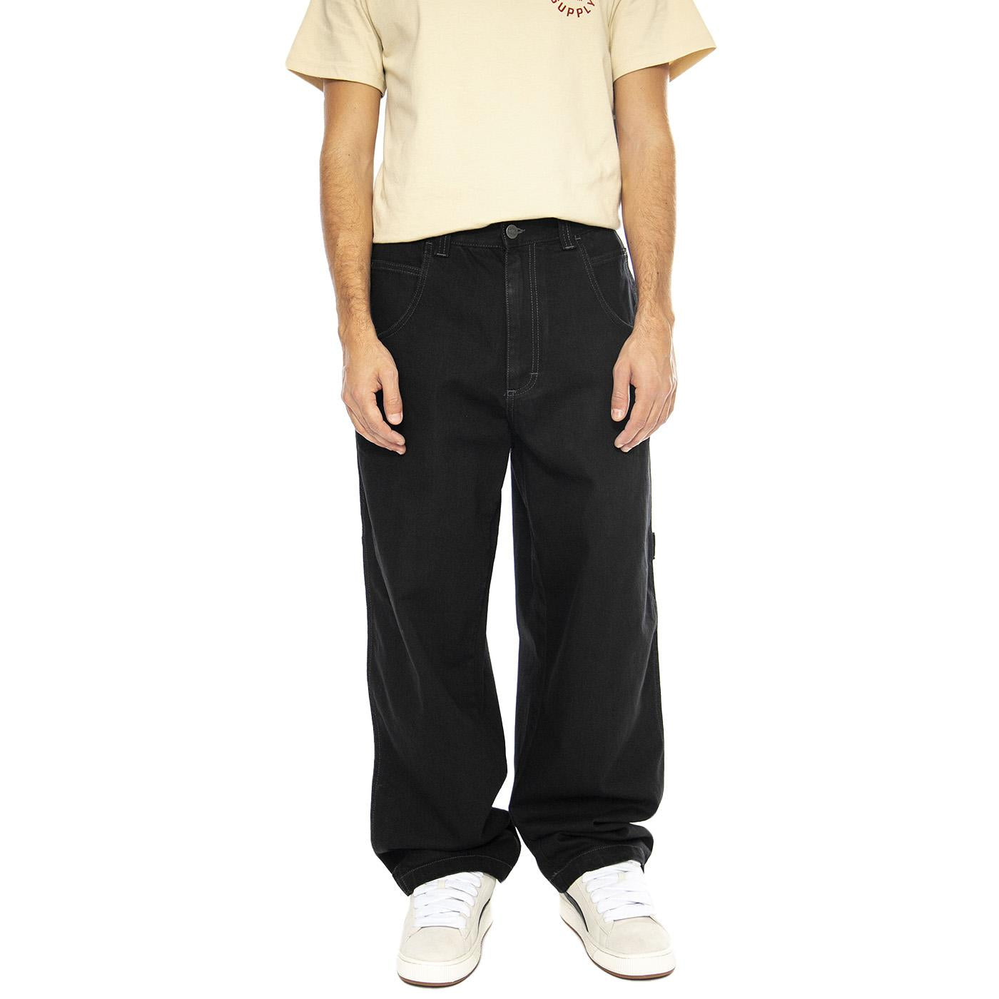 Logo Red Black - Pantaloni Denim Jeans Uomo Neri LOGORED-00N  BLUESKIN 