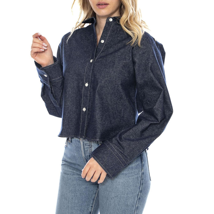 Norie Indigo -- Camicia Donna Blu 331527 910 ELVINE 