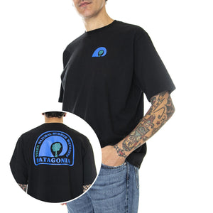 M's Rubber Tree Mark Responsibili-Tee Black - Maglietta Girocollo Uomo Nera 37544-BLK  PATAGONIA 