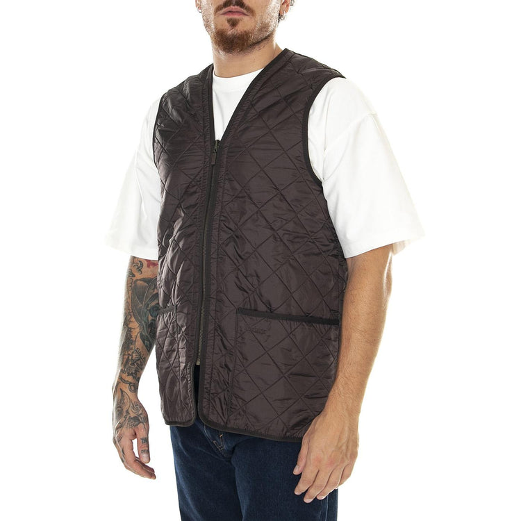 M' Polarquilt Waistcoat Zip Liner Dark Brown - Giacca Invernale Smanicata Uomo Marrone MLI0002-BR71-FW23  BARBOUR 