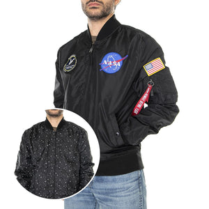 M' MA-1 TT NASA Reversible II Black - Giacca Estiva Uomo Nera 186101-03  ALPHA INDUSTRIES 