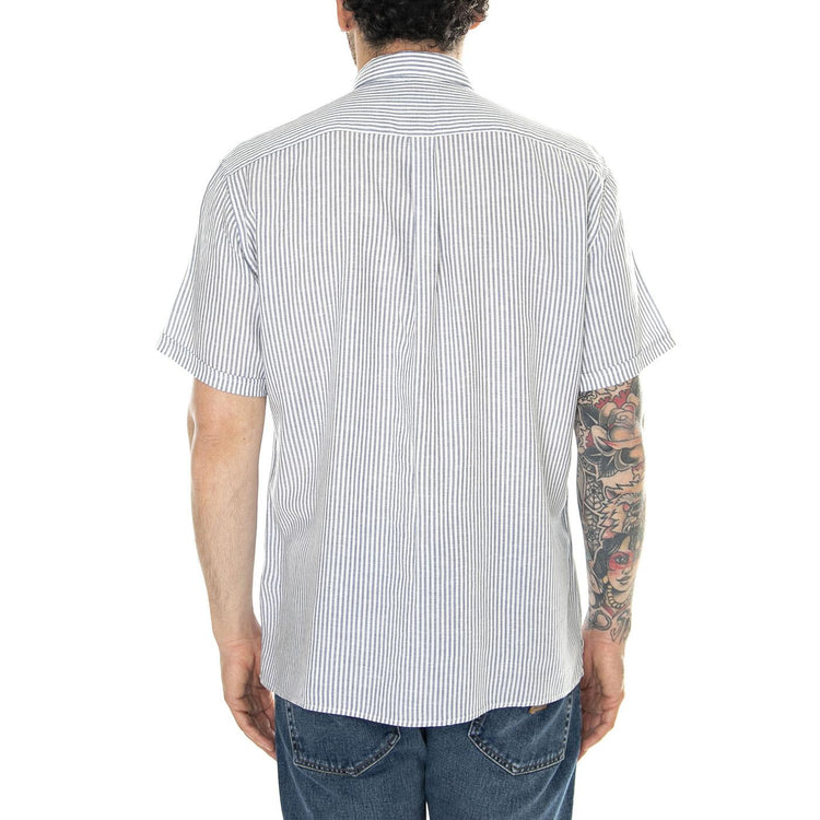 Deerpark Tailored Shirt Navy - Camicia Maniche Corte Uomo Blu SS24-MSH5282-NY911  BARBOUR 