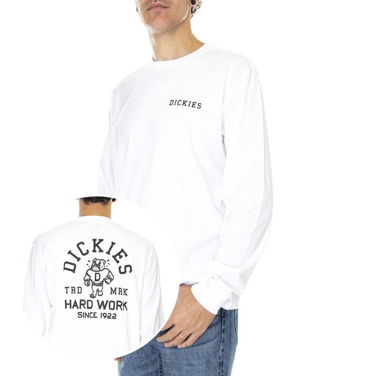 Cleveland Tee LS White - Maglietta Girocollo Maniche Lunghe Uomo Bianca DK0A4Y1OWHX1  DICKIES 