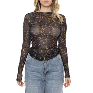 Top Malla Estampado Mustard Flower -- Top Donna 53W/11263 Mustard Flower WILD PONY 