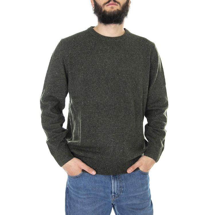 Tisbury Crew Dark Seaweed - Maglione Girocollo Uomo Verde FW22-MKN0844-GN79  BARBOUR 