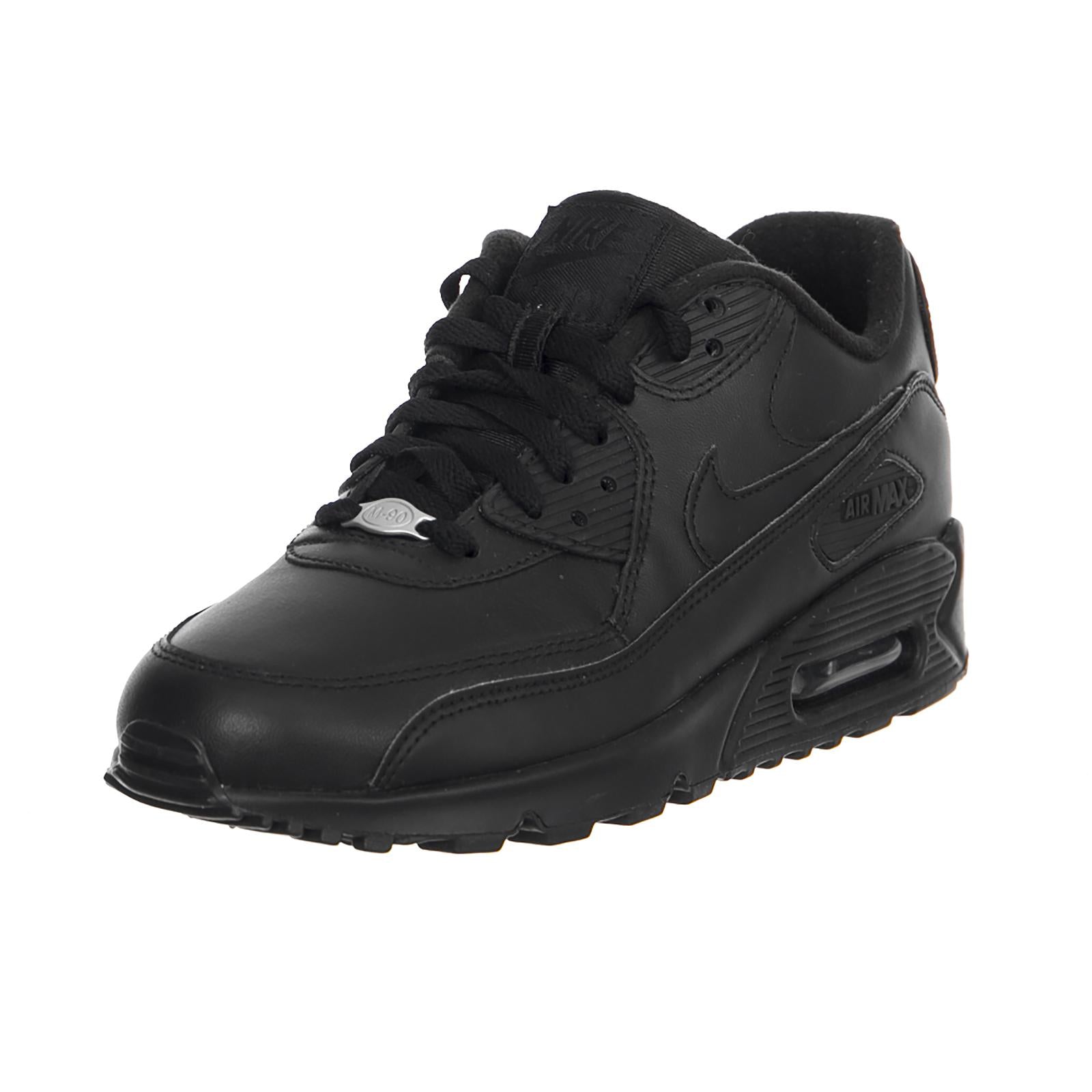 Men s Nike Air Max  90 Leather Shoe BLACK/BLACK 302519-001  NIKE 