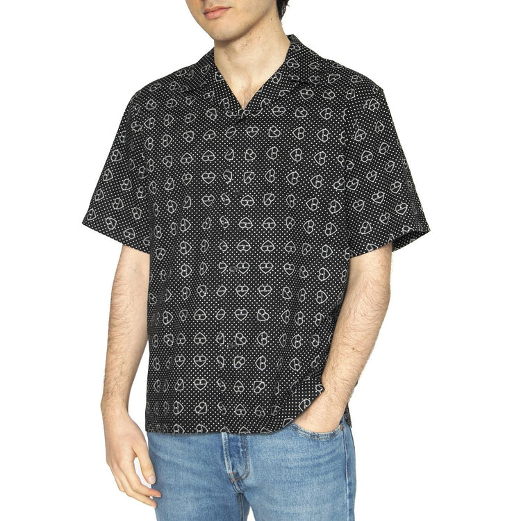 S/S Furoshiki Shirt Furoshiki Print, Black - Camicia Maniche Corte Uomo Nera I034549.2SQXX  CARHARTT WIP 