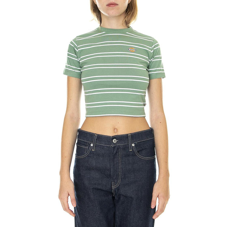 Westover Stripe Tee SS w Dark Ivy - Maglietta Girocollo Donna Verde / Multicolore DK0A4Y1DD401  DICKIES 