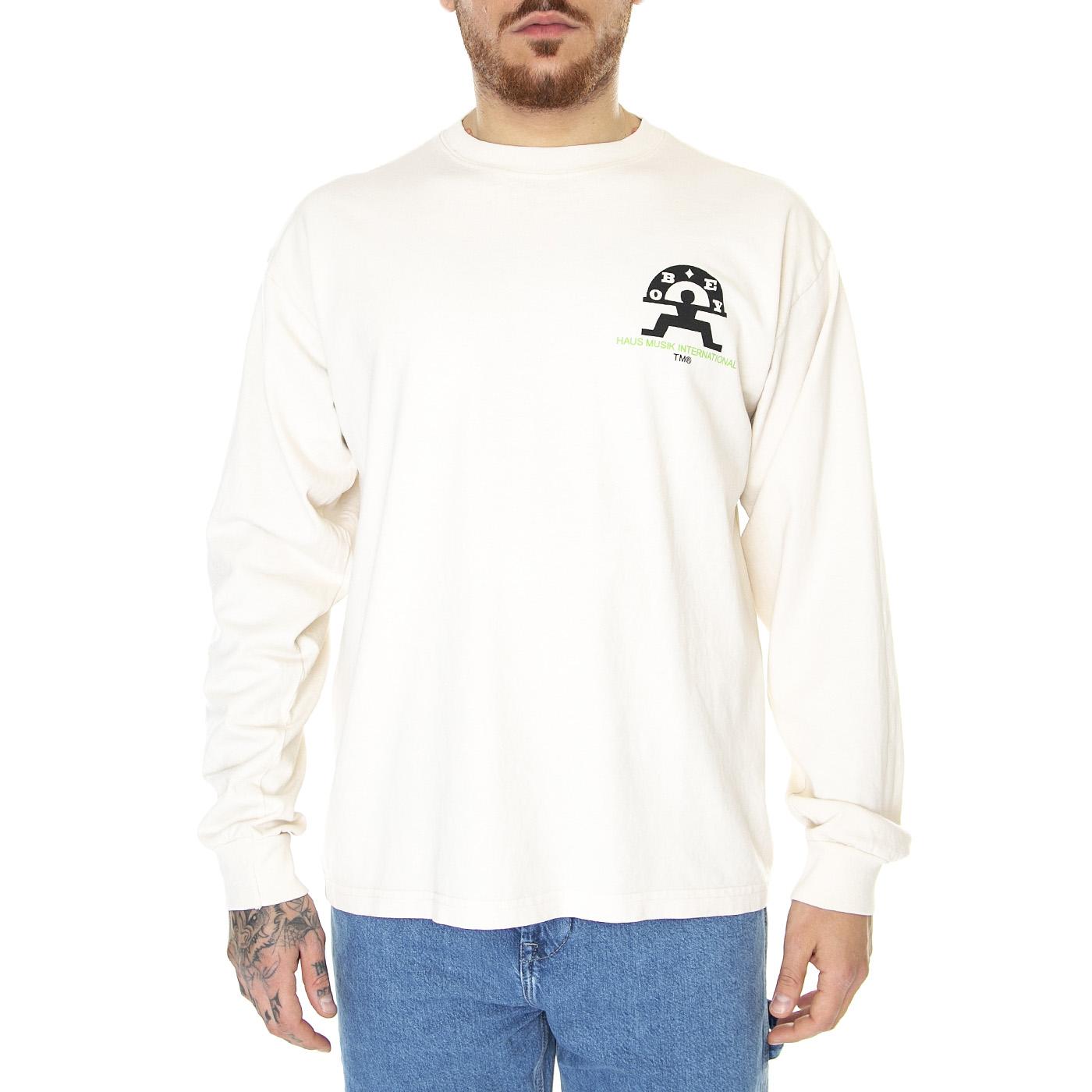 Obey Haus Musick Heavyweight Tee L/S Sago - Maglietta Maniche Lunghe Uomo Beige 167103422-SGO  OBEY 