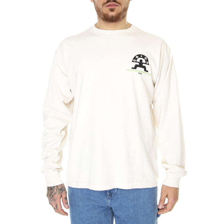 Obey Haus Musick Heavyweight Tee L/S Sago - Maglietta Maniche Lunghe Uomo Beige 167103422-SGO  OBEY 