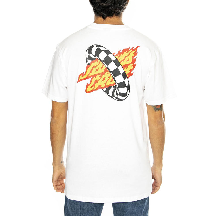 Goal Flame White - Maglietta Girocollo Uomo Bianca SCA-TEE-11380  SANTA CRUZ 