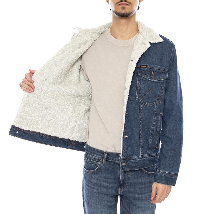 Sherpa Classic Jacket - Mid Stone Wrangler - Giacca Denim Jeans Uomo Blu 112371440 . WRANGLER 