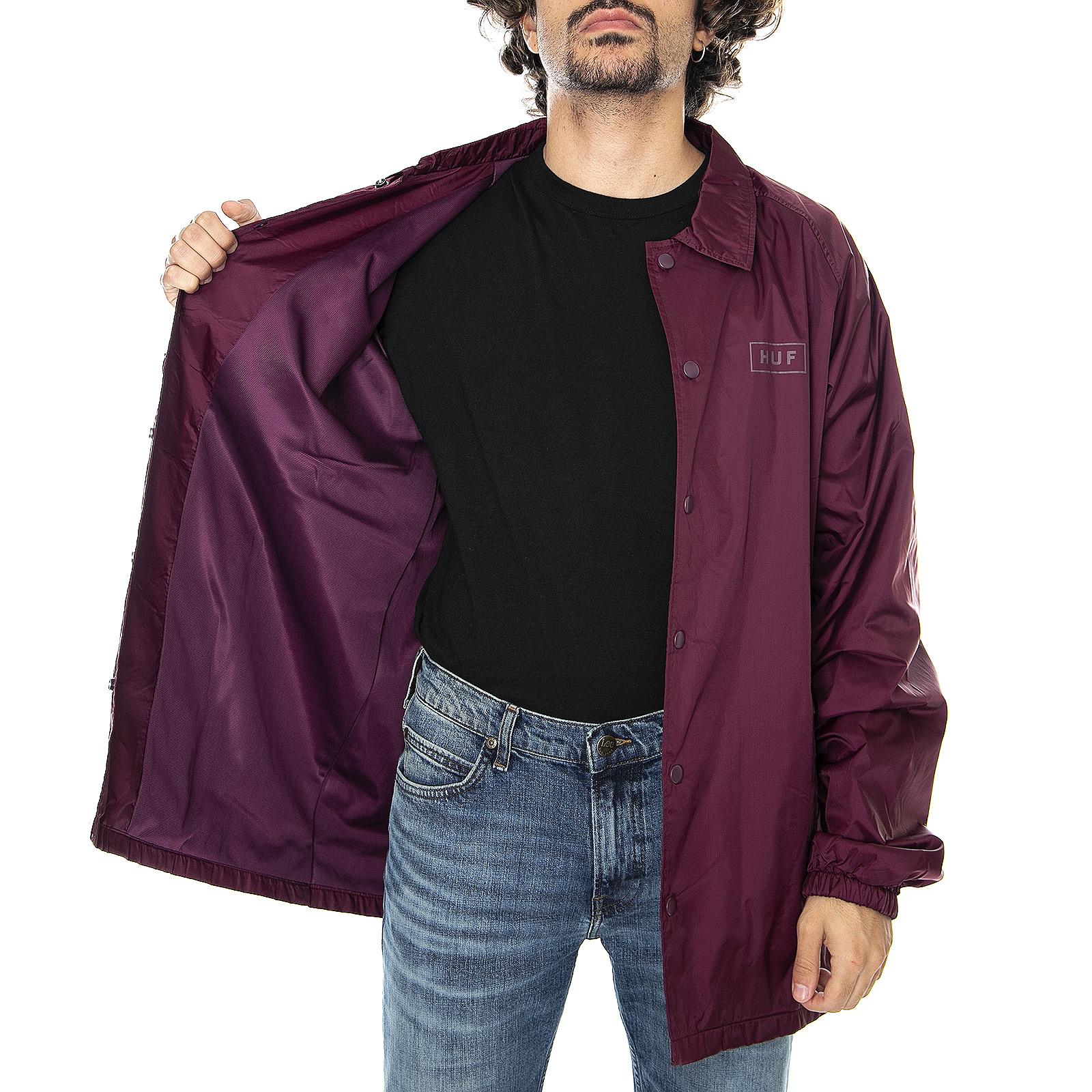 Bar Logo Coach Jacket - Burgundy - Giacca Invernale Uomo Bordeaux JK00010-BRGDY  HUF 