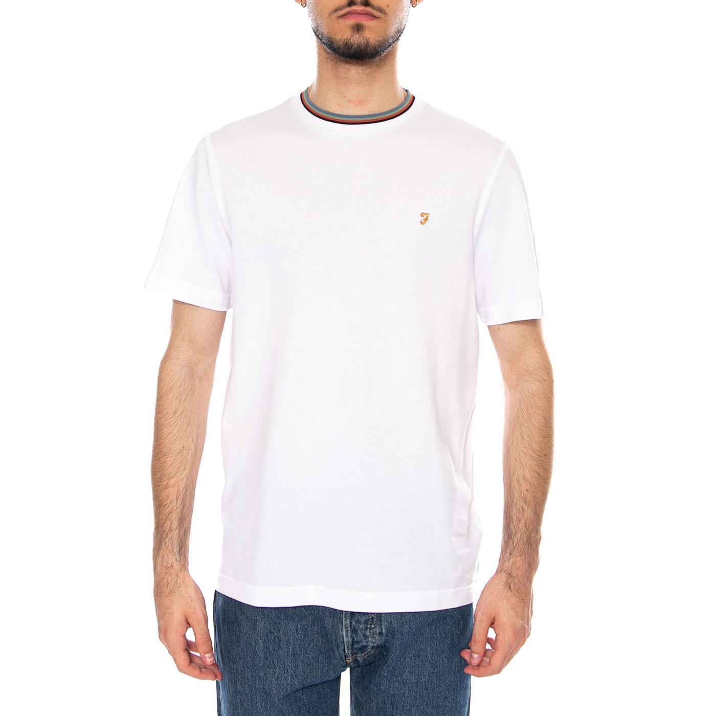 ELTON SS WHITE - Maglietta Girocollo Uomo Bianca F4KFF054 104 FARAH 