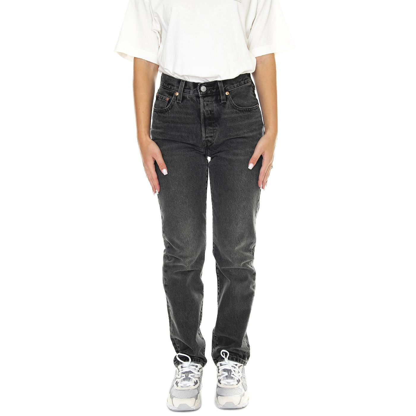 501 Jeans For Women Take A Hint Black - Pantaloni Denim Jeans Donna Grigi 12501-0452  LEVIS 