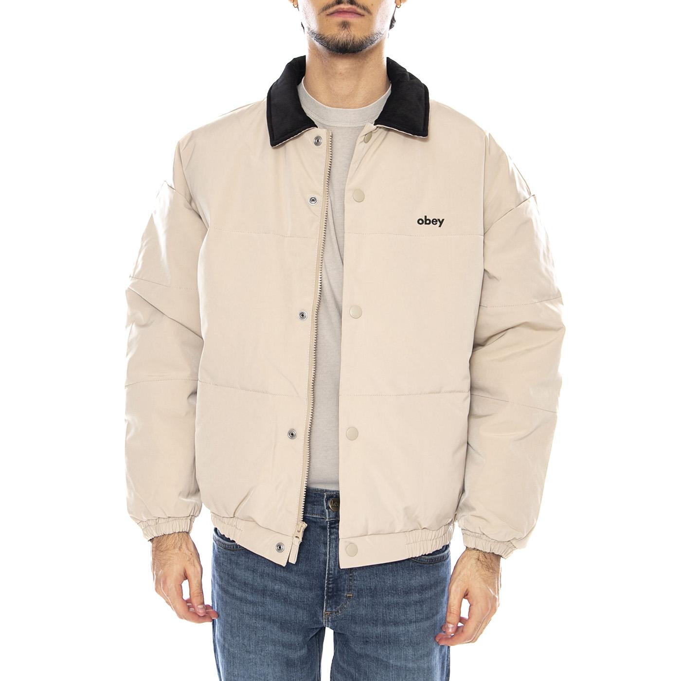 M' Whispers Jacket Feather Grey Multi - Giacca Invernale Uomo Beige 121800548-GYM  OBEY 