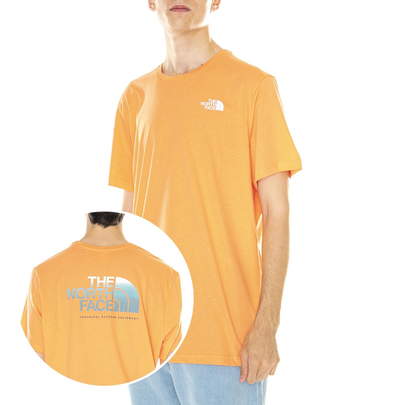 M' D2 Graphic S/S Tee EU Dusty Coral Orange - Maglietta Girocollo Uomo Arancione NF0A83FQN6M1  THE NORTH FACE 