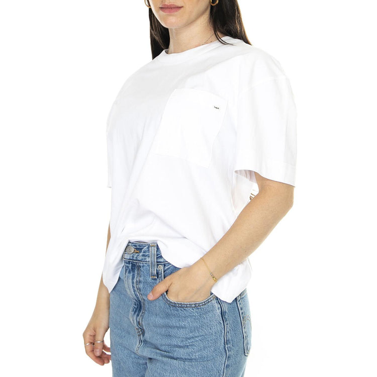Pocket Tee Bright White - Maglietta Girocollo Donna Bianca 112350173  LEE 