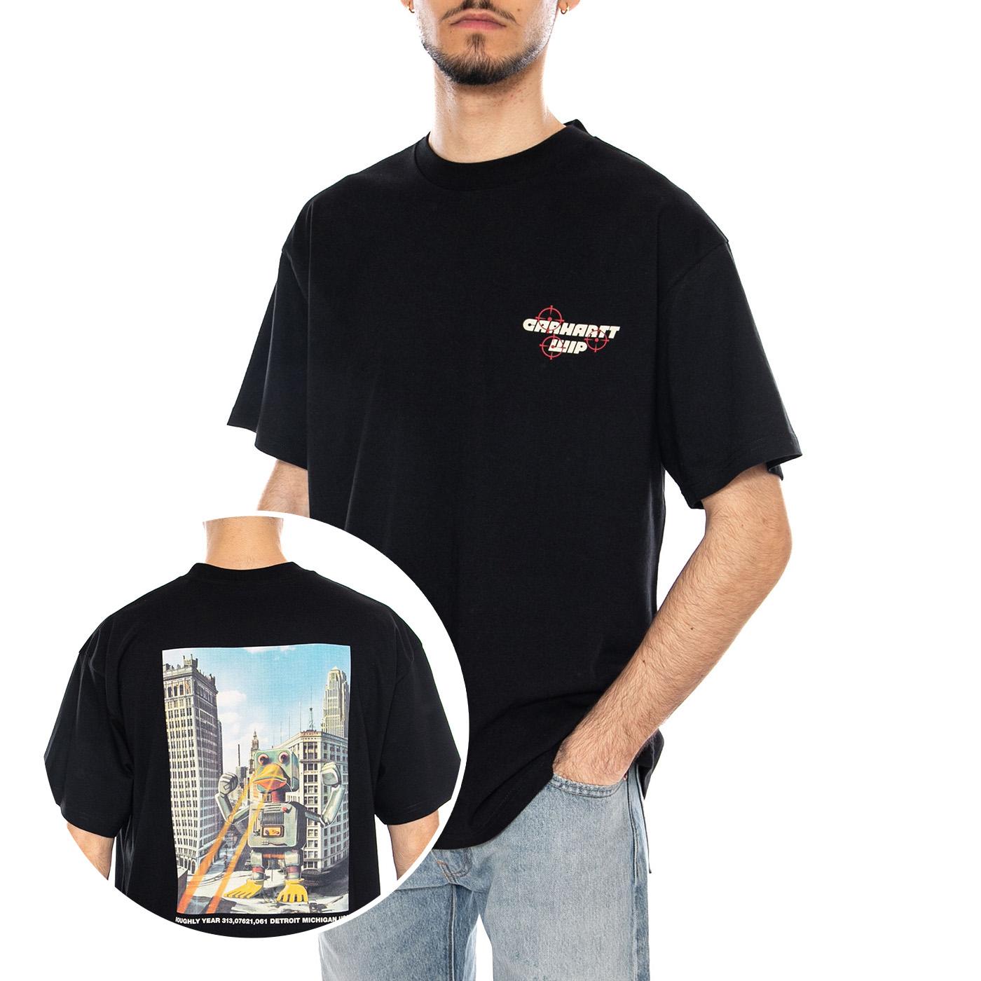 S/S Wiptopia T-Shirt Black - Maglietta Girocollo Uomo Nera I035492.89XX . CARHARTT WIP 