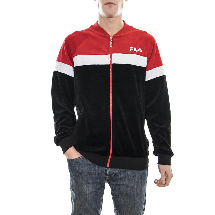 Kevin Velvet Track Jacket bright white-black-high risk red 682186-J02  FILA 
