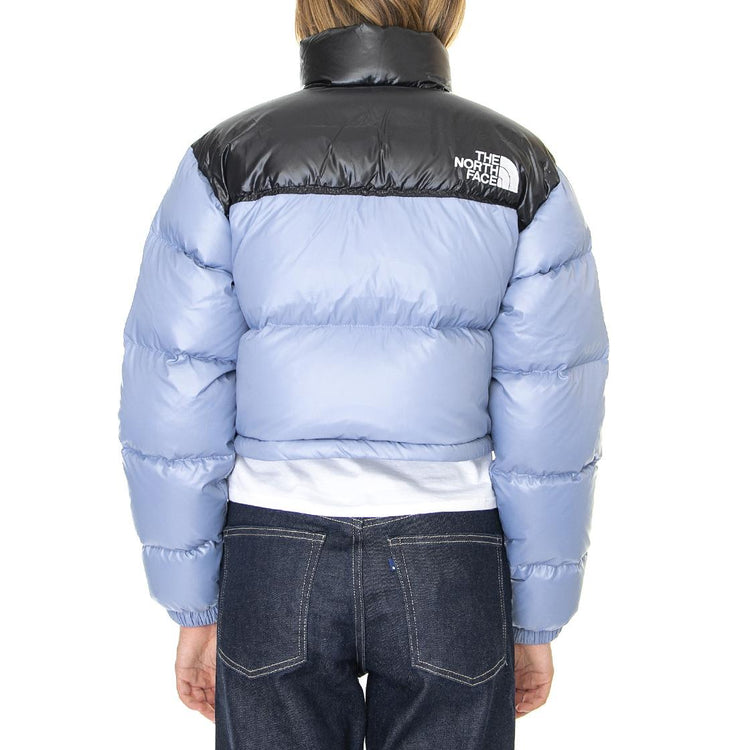 Nuptse Cropped Puffer Jacket Folk Blue / Black - Giacca Invernale Donna Blu / Nera NF0A5GGE73A  THE NORTH FACE 