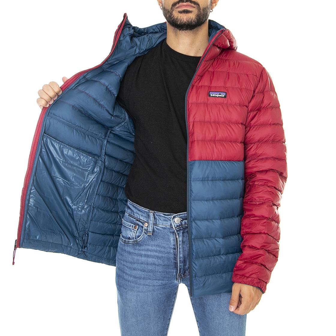 M's Down Sweater Hoody Tidepool Blue - Giacca Invernale con Cappuccio Uomo Blu / Multicolore 84702-TIDB  PATAGONIA 